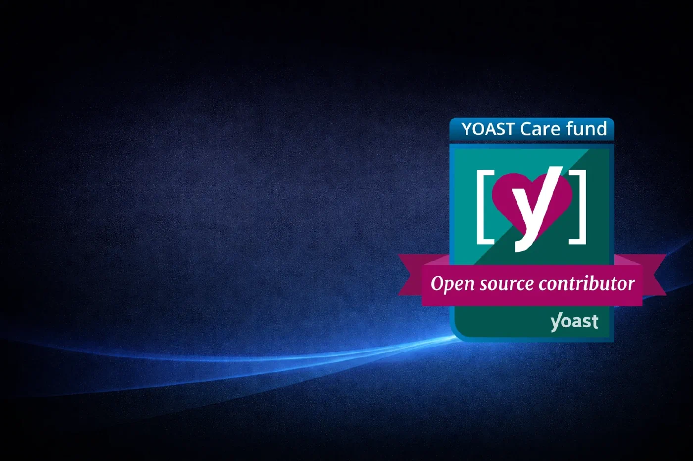 Abstract logo voor het Yoast Care Fonds in de typisch felle Yoast kleuren