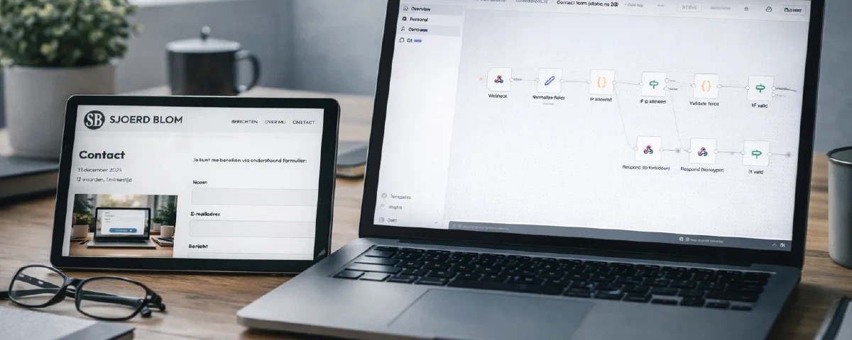 Featured image for Een contactformulier op een static website met n8n