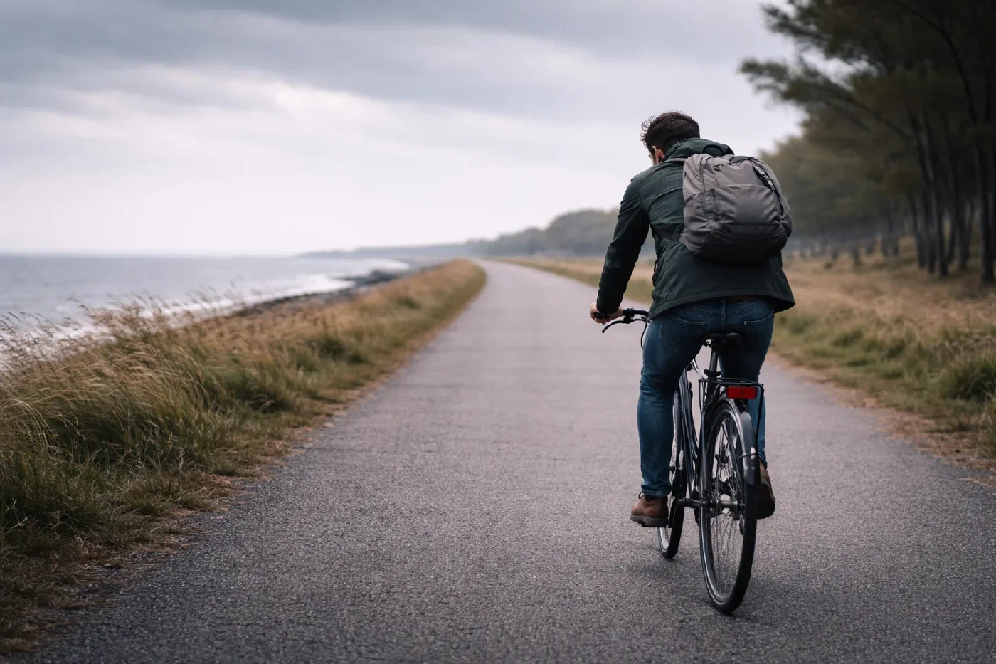 Fietsen tegen de wind in