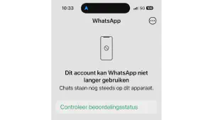 Smartphone showing a blocked WhatsApp app