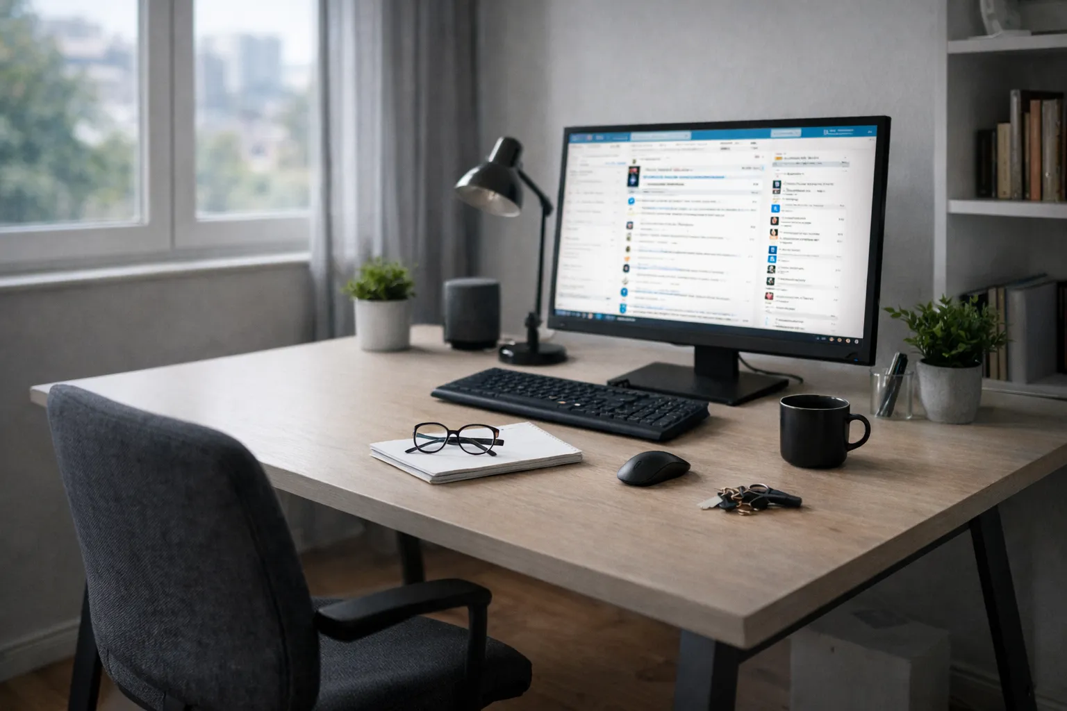 Leeg bureau na afloop van tijdelijk contract